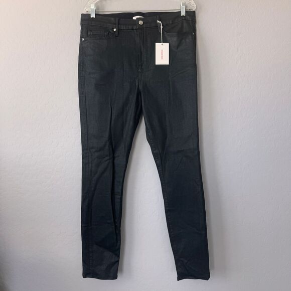 Good American Denim - Good American Coated Black Jeans High Rise Skinny Sz 15/33 NWT